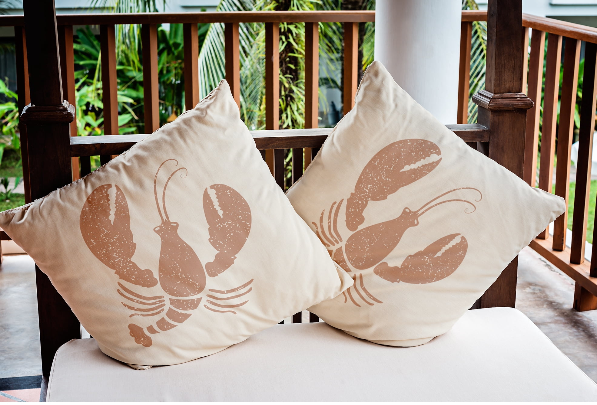 Simply Daisy 16" x 16" Lobster Nautical Indoor/Outdoor Throw Pillow
