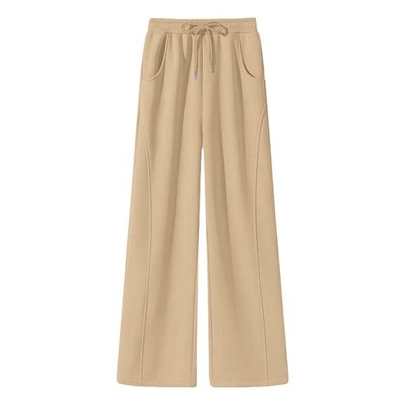 iHPH7 Travel Pants Women Fall Fashion Lounge Pants Women Loose Pants for Women Lounge Wear for Women Casual Pants for Women Pull On Pants for Women Beige L