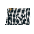 thumbnail image 3 of Sanctuary Women's Plaid Cuffed Sleeve Collared Button up Top Black Size Medium, 3 of 6
