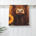 thumbnail image 5 of KLL Countryside Sunflower Cow Ultra Absorbent & Soft Hand Towels for Bath, Hand, Face, Gym and Spa-27.5x16in, 5 of 7