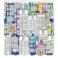 thumbnail image 3 of Ambesonne Amsterdam Shower Curtain, Watercolor Sketch Houses, 69"Wx75"L, Multicolor, 3 of 3