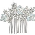 thumbnail image 5 of Flower Shape Bridal Hair Comb Elegant Design for Women Wedding Party 1Pcs Silver Accessories, 5 of 5