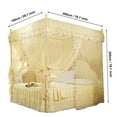 thumbnail image 6 of LYUMO Luxury Princess Mosquito Netting, 3 Side Openings Post Bed Curtain Canopy Netting Mosquito Net Bedding Pink/Yellow, 6 of 10