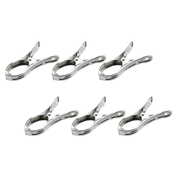6 Pcs Drying Quilt Clothes Fixing Clamps Outdoor Clothesline Stainless Steel Clothes Clips Windproof Clamps