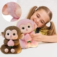 thumbnail image 4 of 12 Inch Stuffed Monkey Plush | Monkey Stuffed Animal Pink Valentine Plushie | Valentine's Day Gift for Student | Kids Birthday Gift, 4 of 5