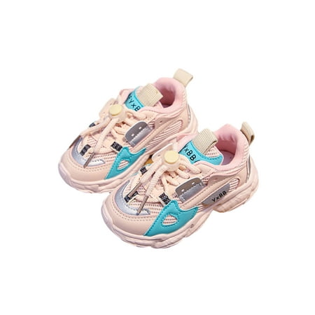 

Gomelly Kids Sneakers Breathable Running Shoe Sport Athletic Shoes Comfort Trainers Boys Girls Unisex Pink 1Y