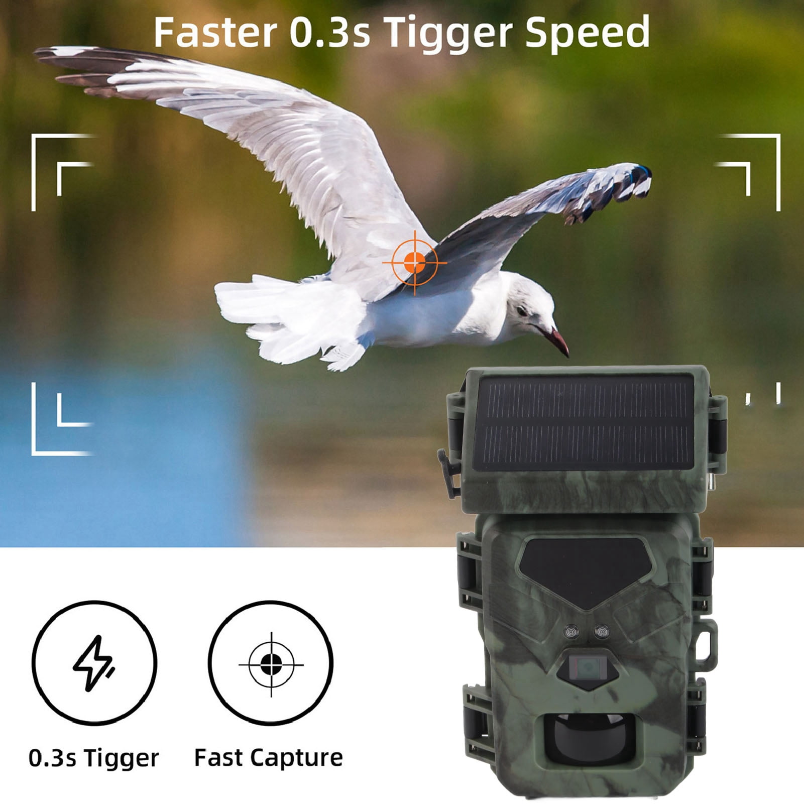 Mini Trail Camera, Easy Install Hunting Camera IR Night Tracking Moving Targets  For Outdoor