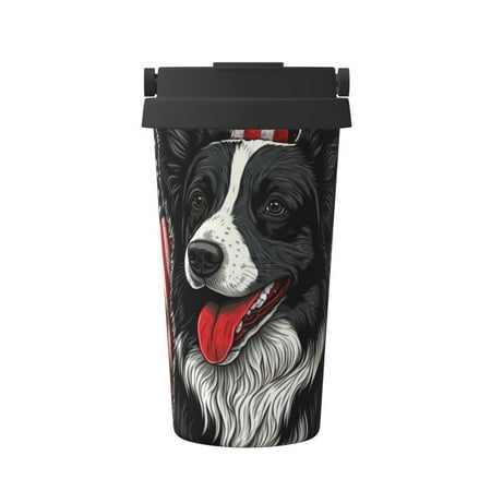 

Junzan Independence Day Collie for Stainless Steel Vacuum Insulated Tumbler - Reusable Insulated Cold Brew Iced Coffee Cup Thermos -Gifts for Women Men Him Her