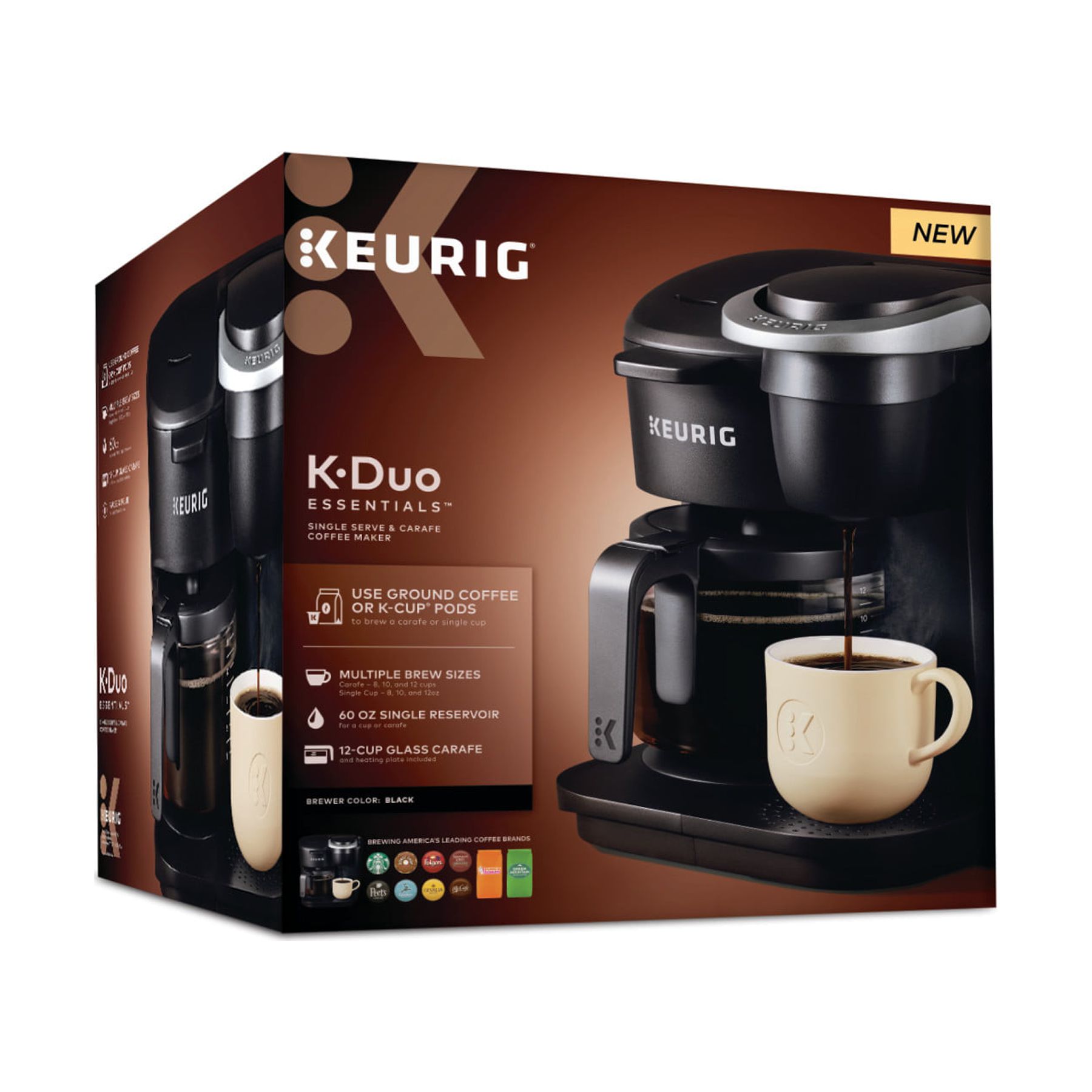 Keurig K-Duo Essentials Black Single-Serve K-Cup Pod Coffee Maker, Black - image 17 of 19