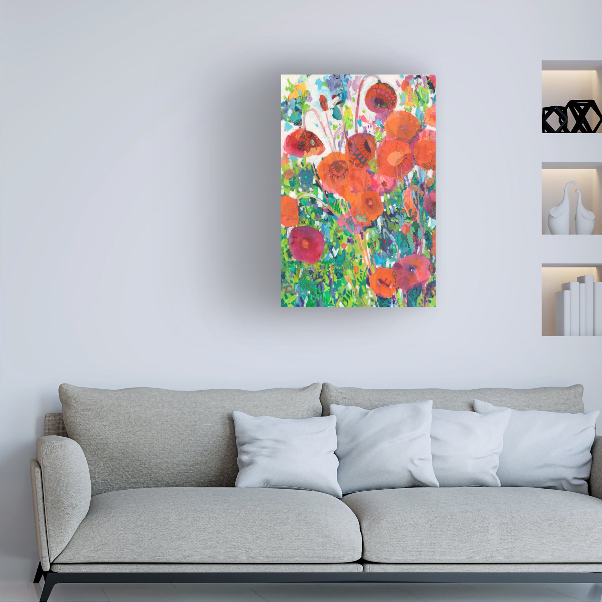 Tara Funk Grim 'Vivid Poppy Collage I' Canvas Art