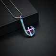 thumbnail image 4 of Cross Fish hook Urn Necklace for Ashes for Men Women Cremation Jewelry Pendant Fishing in Heaven Memorial Keepsake Ash Holder, 4 of 6
