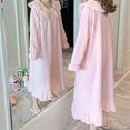 thumbnail image 4 of GZhLonKiMa Winter Women Flannel Nightdress Thicken Warm Sleepwear Ladies Coral Fleece Nightgowns Female Sleepshirts Casual Home Clothes, 4 of 6