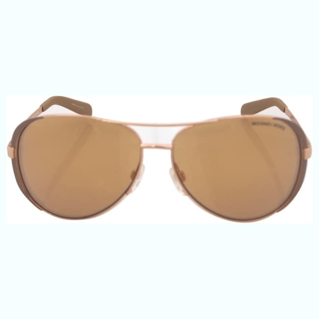 Michael Kors Women s Chelsea Rose Gold Aviator Sunglasses UV Protection Pink Lens Walmart