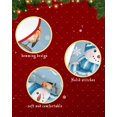 thumbnail image 6 of Blue Snowman Christmas Christmas Tree Skirt 48 Inches Large Christmas Skirt Tree, Xmas Snowflake Birds Tree Skirt Christmas Decorations for Fireplace Party Holidays Indoor Outdoor, 6 of 7