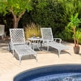 thumbnail image 5 of UBesGoo 48 in Cast Aluminum Lounge Chairs for Garden Patio, Aluminum Chasie Chair with Wheel, White, 5 of 10