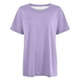 thumbnail image 4 of SHITINN Women's Fashion Round Neck Plus Size Short Sleeved Solid Color T Shirt Top Women Short Sleeve Tops Tee Shirts Womens Womens Clothes Summer, 4 of 4