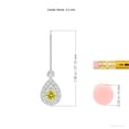 thumbnail image 2 of ANGARA Lab Grown Yellow Diamond Teardrop Halo Leverback Earrings for Women in 14K White Gold (Size-3.2mm| Clarity-VS) | Anniversary, Jewelry Gift for Women | Lab-Grown Yellow Diamond Earrings, 2 of 5
