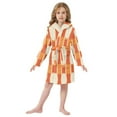 thumbnail image 6 of FORMRS Niños Bathrobe Unisex Hooded Robe Soft Plush Pajamas Sleepwear, Size 10-12T, Beige Geometric Circles, 6 of 7