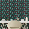 thumbnail image 2 of Ambesonne Berries Peel & Stick Wallpaper for Home, Red Fruits Pattern Leaves, 13"x72", Teal Cadet Blue Dark Pink, 2 of 5