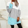 thumbnail image 6 of ZUKMRJPC Women's Flannel Sweatshirts Winter Warm Fleece Round Neck Fashion Color Block Long Pullover Soft Comfy Casual Tops with Pocket, 6 of 8