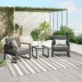 thumbnail image 3 of Cozyhom 3 Pcs Outdoor Patio Furniture Sets, Aluminum Patio Chairs Conversation Set With Coffee Table, With Removable, Water-Resistant Cushions, Gray, 3 of 11
