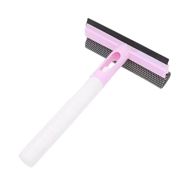 Pink Multi Surface Squeegee For Car Windows Shower Doors Bathroom Tiles Glass Cleaning Tool 13.19 Inch Wide Rubber Blade Plastic Handle Cleaning Tool 3.60 Oz