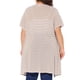 thumbnail image 3 of Cárdigan de punto de mujer plus size Agnes Orinda, con estampado a rayas, de manga corta, abierto al frente, casual, largo, talla 3X, color caqui, 3 of 6