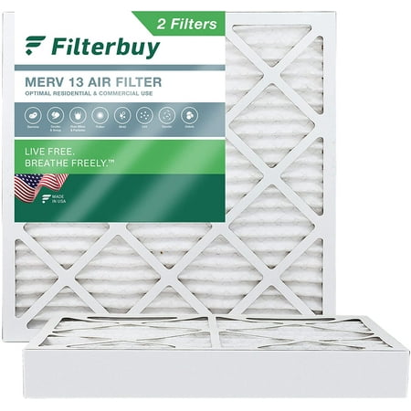 

Filterbuy 12x12x4 MERV 13 Pleated HVAC AC Furnace Air Filters (2-Pack)