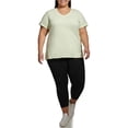 thumbnail image 1 of Calvin Klein Womens Solid Basic T-Shirt, Green, Plus Size, 2X, 1 of 1