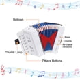 thumbnail image 3 of Acordeón de botón Uxcell de 10 teclas Mini instrumento musical regalos para principiantes blanco, 3 of 6