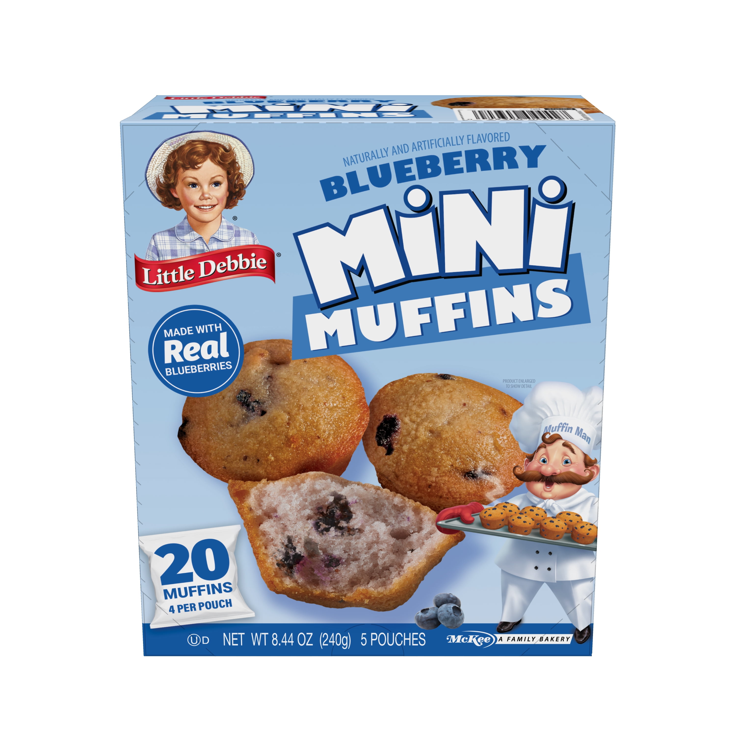 (2 pack) Little Debbie Blueberry Mini Muffins, 8.44 oz (5 Count)