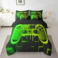 thumbnail image 2 of Green Yellow Gaming Comforter Set 7 Piece Bed in a Bag Twin,Gamer Bedding Sets Neon Lights Abstract Geometry Sheet Set with Comforter Gamer Room Decor, 2 of 5