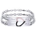 thumbnail image 6 of K-KED Creative Delicate Jewelry Heart Shaped Puzzle Couple Stainless Steel Bracelet Chains-male, 6 of 6