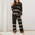 thumbnail image 2 of Sikiie American Flag with Desert Camouflage Women's Long-Sleeve Shirt and Full-Length Bottom Pajama Set (s-xxl)-Medium, 2 of 7