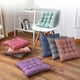 thumbnail image 3 of Nvzi Paquete de 4 cojines para silla de comedor con lazos,cojines de asiento cuadrados súper suaves y cómodos antideslizantes para cocina, comedor, oficina, sala de estar, patio -B-40x40CM, 3 of 5