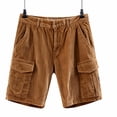 thumbnail image 3 of Stamzod Work Shorts for Men Plus Size Fashion Vintage Solid Color Corduroy Casual Shorts with Pocket Summer Athletic Cargo Shorts for Men Khaki-1 M, 3 of 3