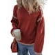 thumbnail image 2 of Suéteres para Mujer, Cuello Redondo Liso, Corte Holgado, Larga, Punto en Contraste, Jersey, Tops Rojo Ladrillo L, 2 of 10