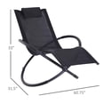 thumbnail image 3 of Outsunny Outdoor Rocking Lounge Chair, Foldable Zero Gravity Rocking Chair, Orbital Outdoor Patio Chaise Lounge Rocker with Mesh Seat and Pillow, Black, 3 of 10