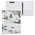 thumbnail image 3 of Winter 12.4x10.6in PVC Round Ring Binder, D-Ring 3-Hole, Metal Clip, 200 Sheets, 3 of 10