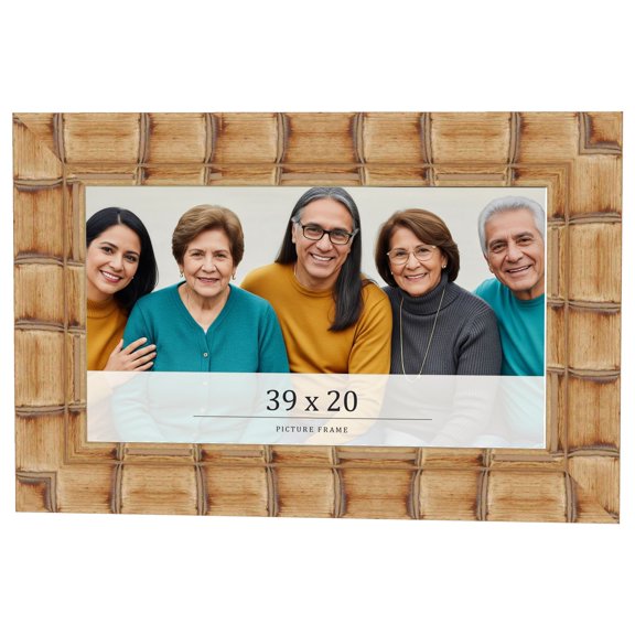 39x20 Frame Beige Real Wood Picture Frame Width 3 inches | Interior Frame Depth 0.5 inches |