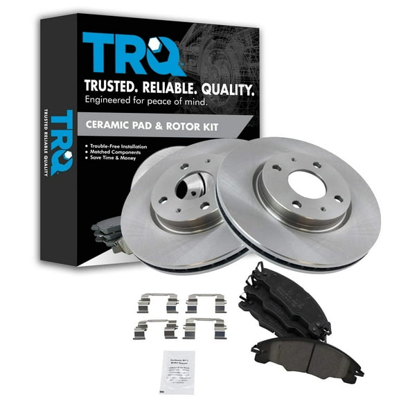 TRQ Front Brake Pad & Rotor Kit Brake Pads Brake Rotor Ceramic Fits Select 2008-2011 Ford Focus