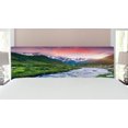 thumbnail image 1 of East Headboard, Colorful Overcast Sky Skirts Mt. Shkhara Svaneti Georgia Caucasus Mountains, Upholstered Decorative Metal Bed Headboard with Memory Foam, King Size, Fern Green Pale Blue, by Ambesonne, 1 of 4