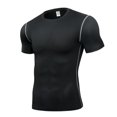 thumbnail image 1 of ZHAOCHENG Ropa de fitness para hombre, baloncesto, entrenamiento básico, mallas deportivas de verano, elásticas, transpirables, para correr, de secado rápido, de manga corta, 1 of 3
