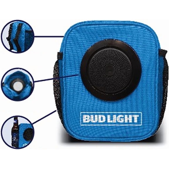 Bud Light Speaker Buddy Carry Organizer Pouch for Keys, Money, Phone, Beverage with Bluetooth Speaker- for Beach-Hiking-Camping-Walks