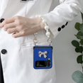 thumbnail image 4 of Étui Compatible avec Samsung Galaxy Z Flip 4, Housse de Protection en Cuir Pu Tout Compris avec Chaîne de Perles, 4 of 4