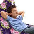 thumbnail image 1 of Floral Lounger Chair Bag, Continuous Romantic Rose Bouquets with Butterflies Beauty Corsage, High Capacity Storage with Handle Container, Lounger Size, Purple Pink and Fern Green, by Ambesonne, 1 of 1