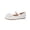 White#10086, variant on BOOMNY Girl's Sandals Closed Toe Low Heels Pu Leather Sandals for Kids Hook And Loop Straps Floral Elegant Wedding Princess Shoes