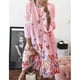 thumbnail image 2 of Sonducket Vestido Midi de manga larga estampado cuello gran columpio cintura alta ropa de mujer Vestidos Rosado XXL, 2 of 8