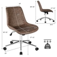 thumbnail image 4 of Giantex PU Home Office Chair, Modern Armless Swivel Desk Chair, Mid-Back Leisure Chair, Back & Height Adjustable Chair with Splicing Appearance, Suitable for Office Study Study Room Living Room, 4 of 10
