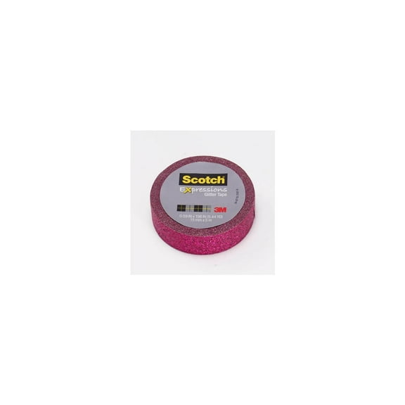 Scotch Expressions Glitter Tape, Hot Pink Glitter, .59" x 196", 1 Roll